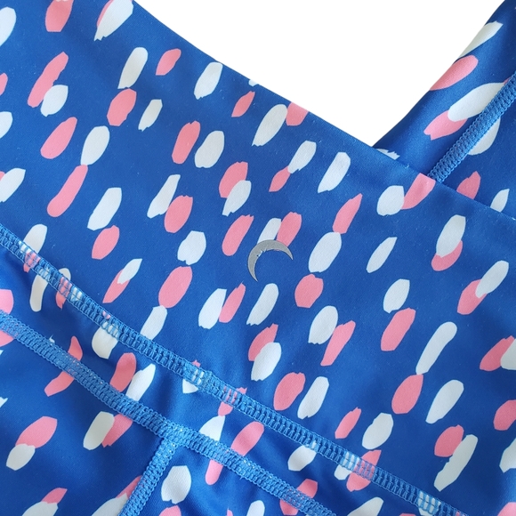 ZYIA Blue and Pink Polka Dot Crop Athletic Leggings in Size 6-8 - Picture 5 of 10